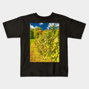 Vineyard-autumn painting, oil painting, nature Kids T-Shirt